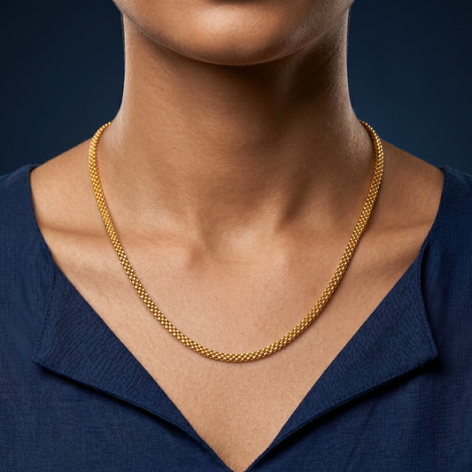 Golden Mesh 18K Gold Plated Chain