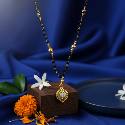 The Golden Leaf 18 KT Thick Gold Plated Mangalsutra