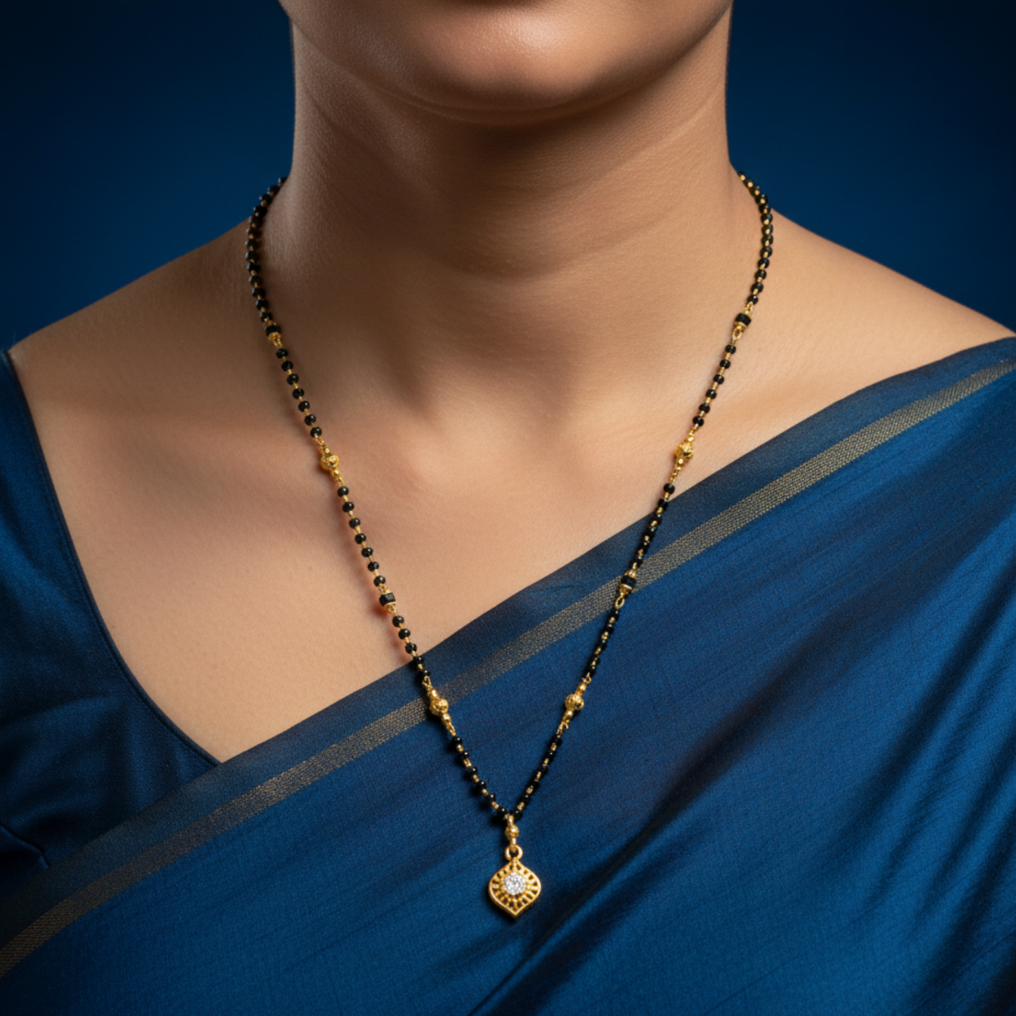 the golden leaf 18 kt thick gold plated mangalsutra