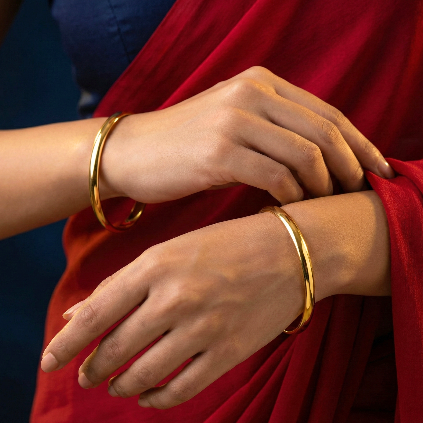 premium plain gold plated bangles (2 pc)