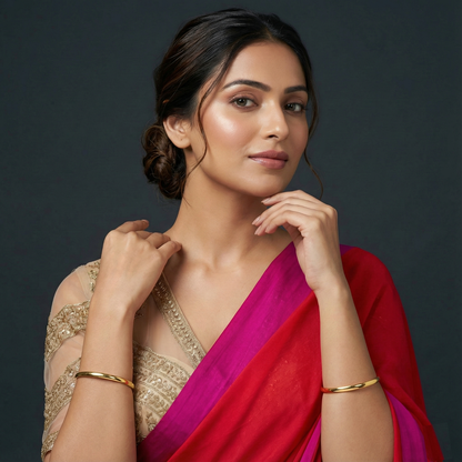 Premium Plain Gold Plated Bangles (2 Pc)