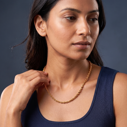Twisted Charm 18K Gold-Plated Rope Chain