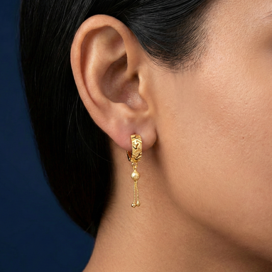 Ethnic Maze 18K Gold Plated Hoops