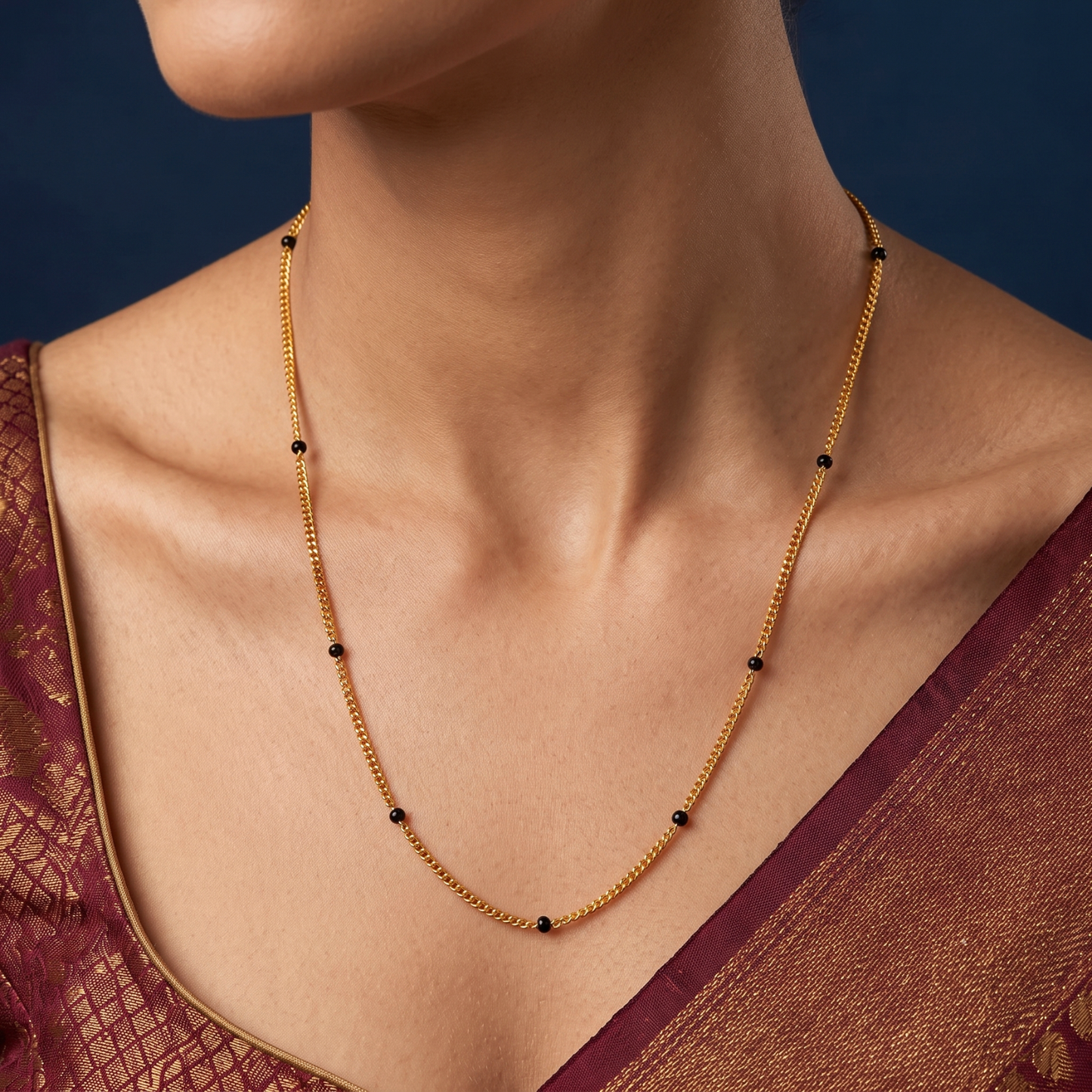 minimalist grace 18k gold plated mangalsutra