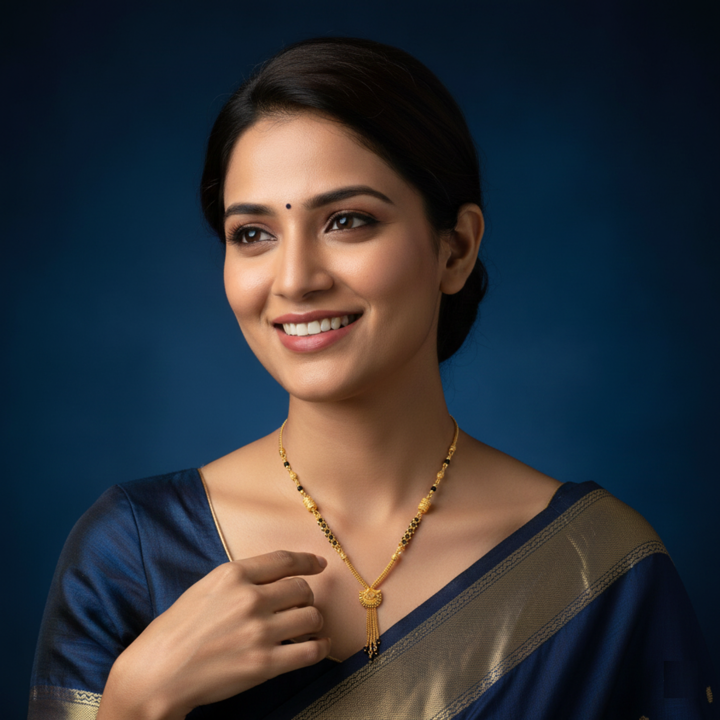 sovereign 18 kt thick gold plated mangalsutra