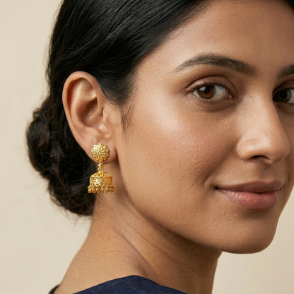 Royal Heritage 18K Gold Plated Jhumkas
