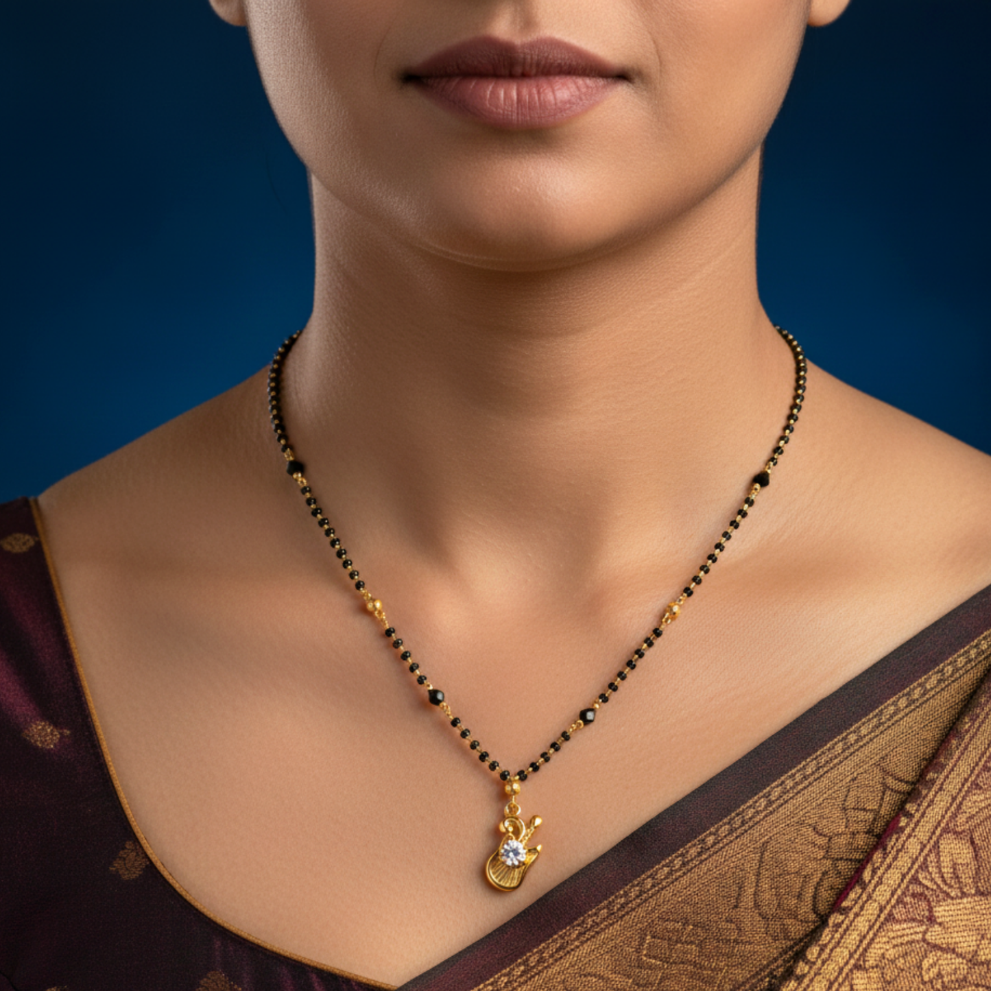 the rhythm of love 18 kt thick gold plated mangalsutra