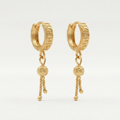 Modern Weave Gold Plated Dangle Hoops
