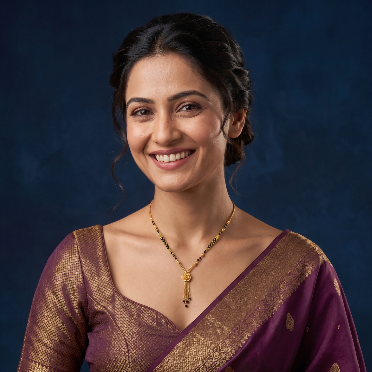 petal promise 18k gold plated mangalsutra