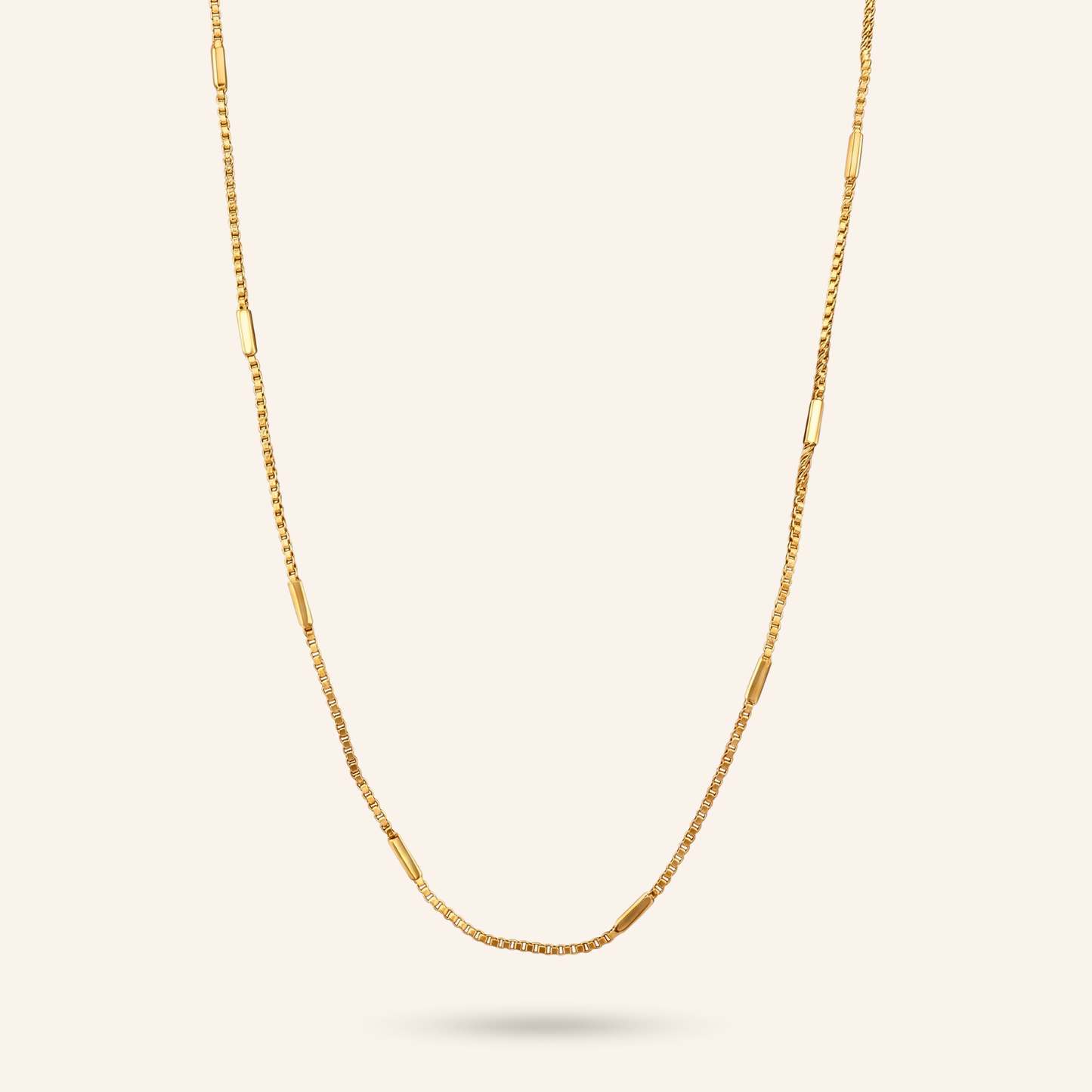 golden rhythm bars 18k gold plated chain