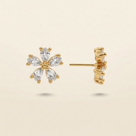 Petal Cluster Gold Plated Studs