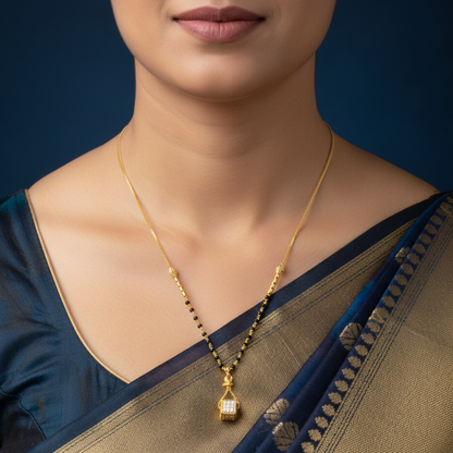 Modern Geometry 18 KT Thick Gold Plated Mangalsutra