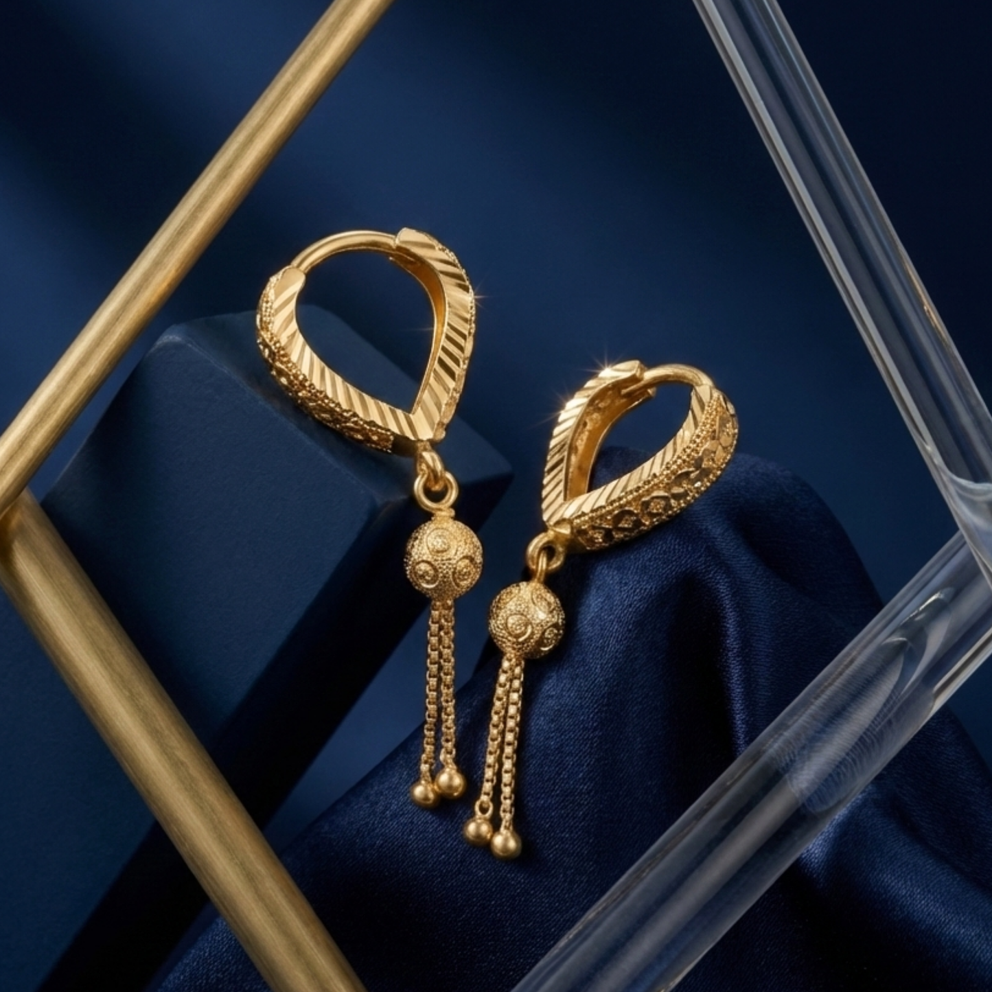 bloom gold plated tassel hoops