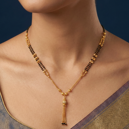 Vivid Grace 18 KT Thick Gold Plated Mangalsutra