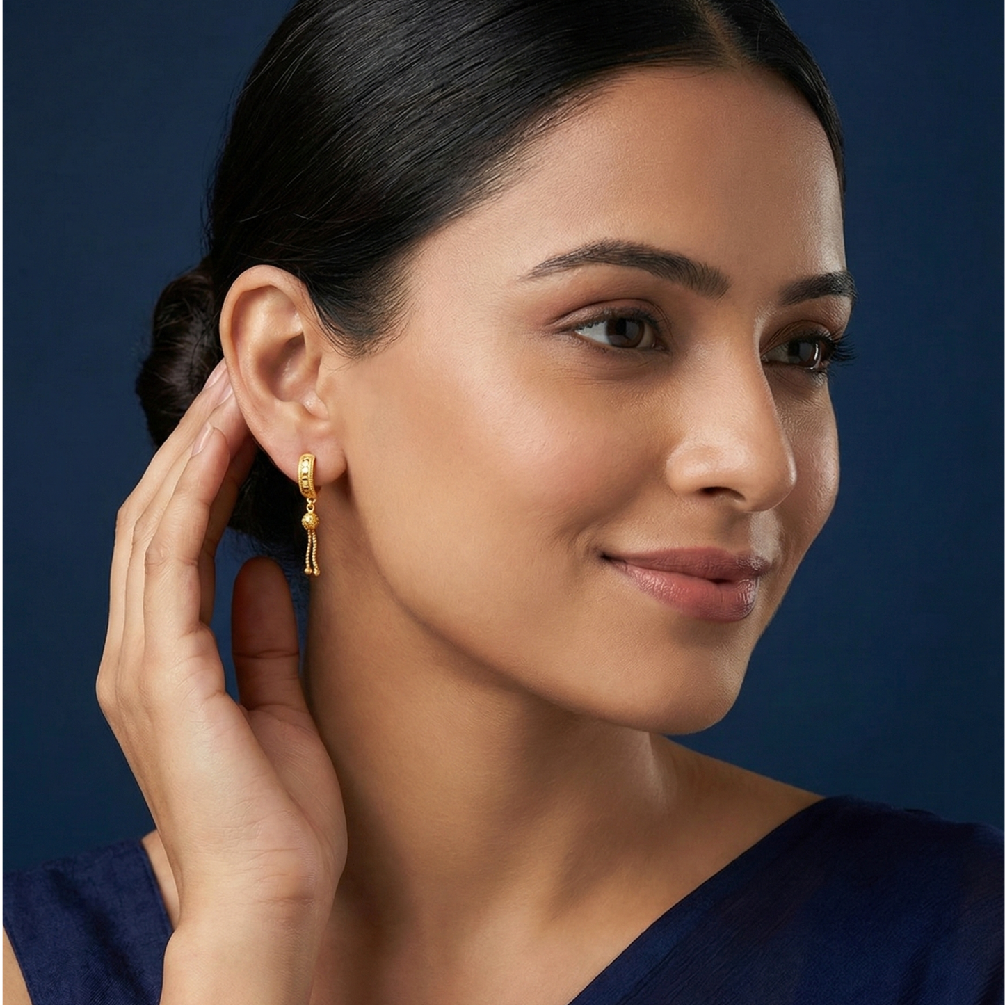 bloom gold plated tassel hoops
