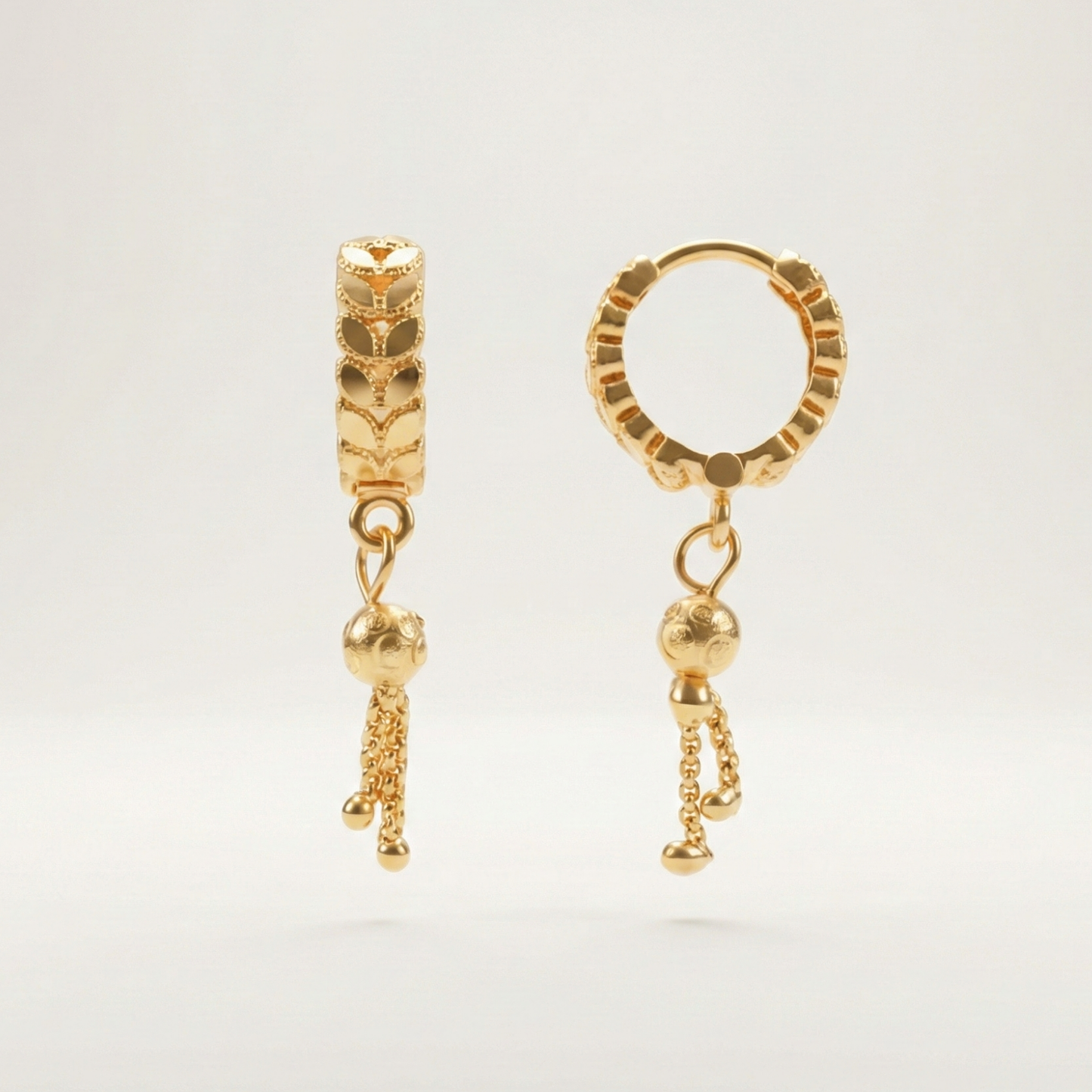 woven elegance gold plated hoops