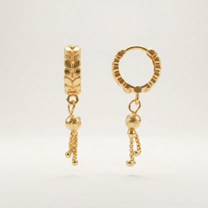 Woven Elegance Gold Plated Hoops