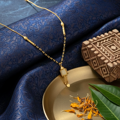 Tanvika 18 KT Thick Gold Plated Mangalsutra