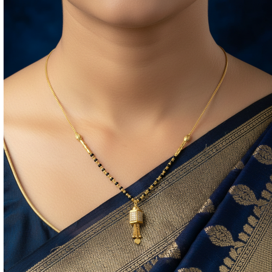 Tanvika 18 KT Thick Gold Plated Mangalsutra