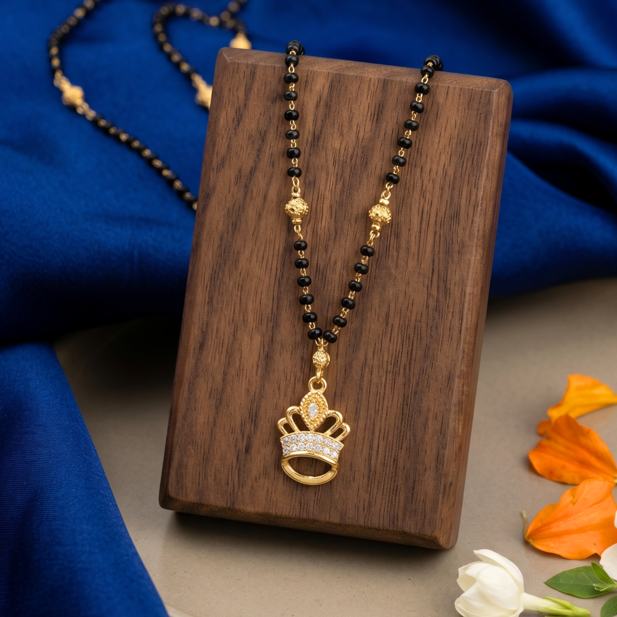 golden crown 18k gold plated mangalsutra