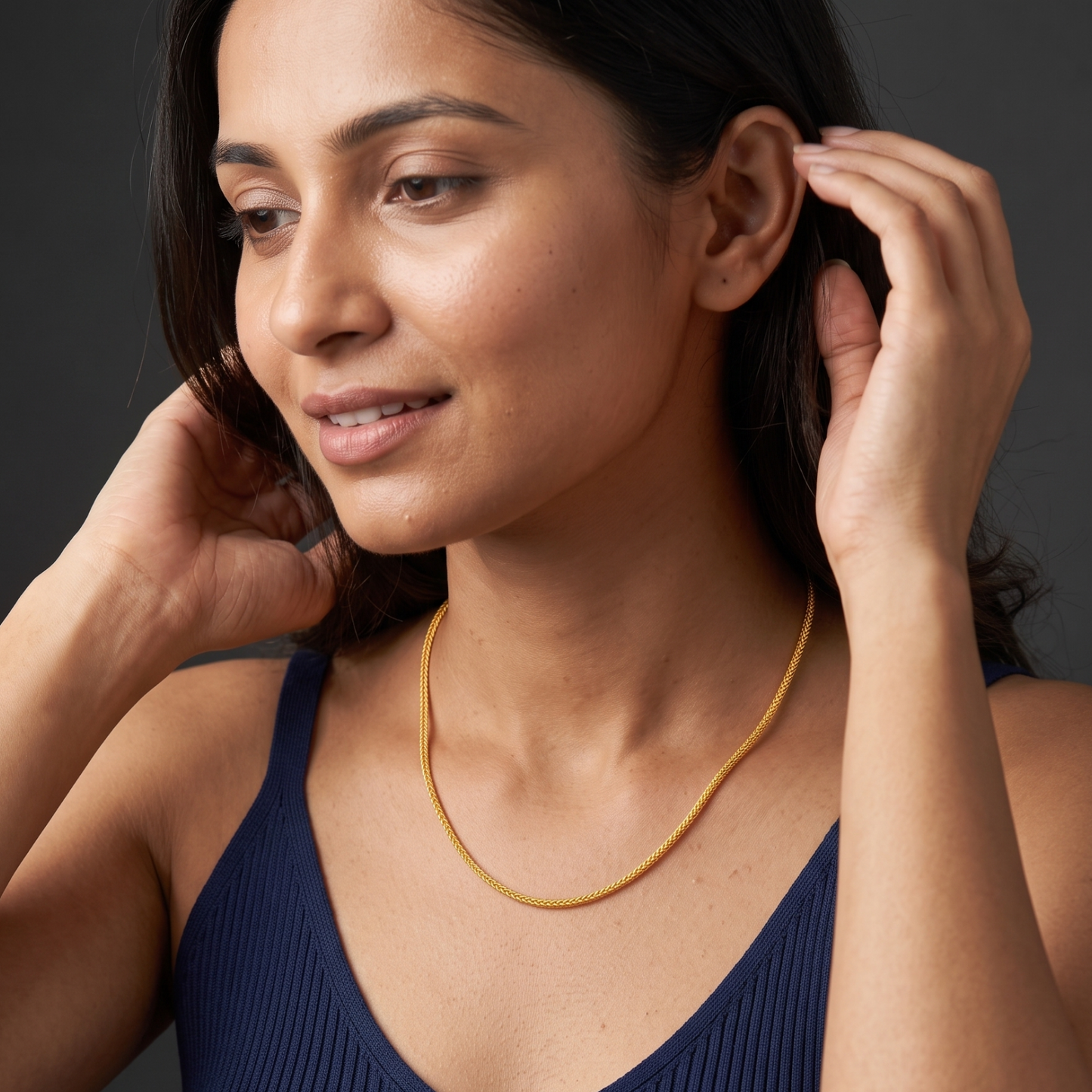 golden sleek 18k gold plated chain