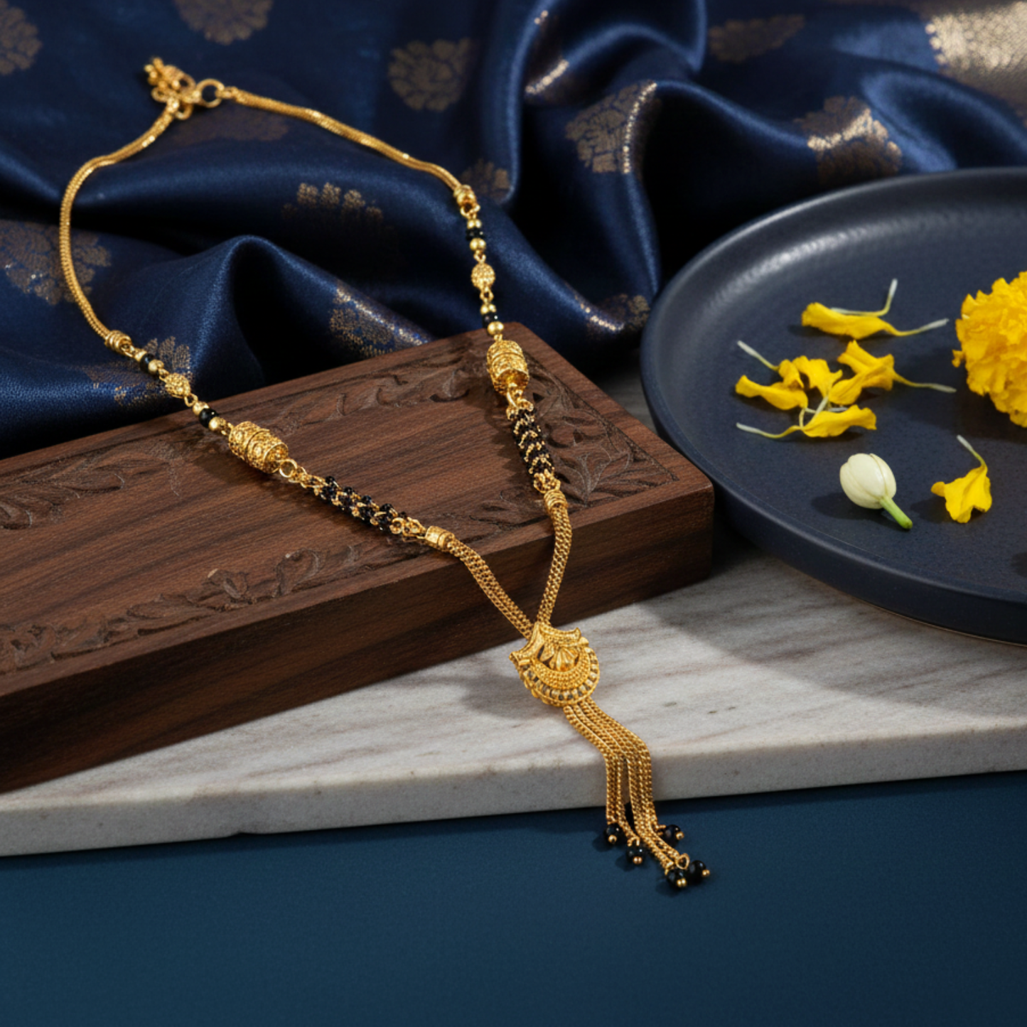 sovereign 18 kt thick gold plated mangalsutra