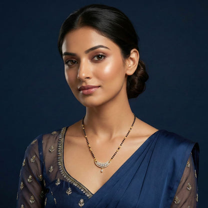 Divine Moonlight 18 KT Thick Gold Plated Mangalsutra
