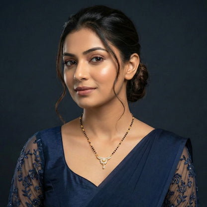 The Floral Radiance 18 KT Thick Gold Plated Mangalsutra