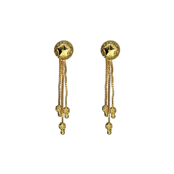 tridhara gold plated sui dhaga earrings