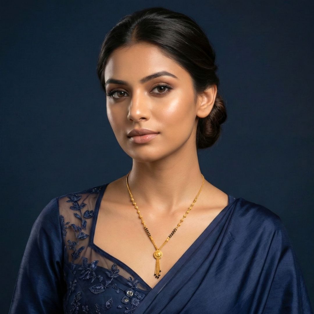 golden serenade 18 kt thick gold plated mangalsutra
