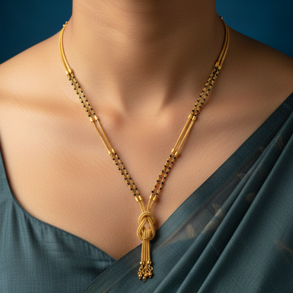 The Eternal Knot 18 KT Thick Gold Plated Mangalsutra
