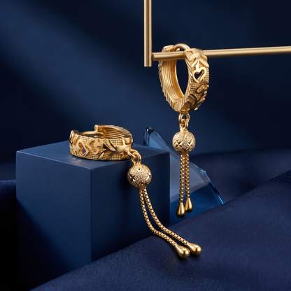 Ethnic Maze 18K Gold Plated Hoops